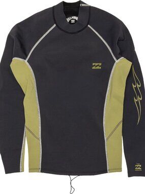 BILLABONG MENS 101 ABSOLUTE WETSUIT JACKET GREEN/BLACK SZ M 1/1mm